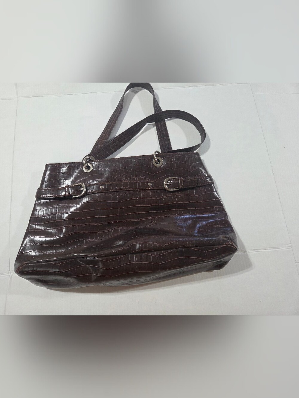 Vintage Y2K Worthington Brown Croc Shoulder Bag